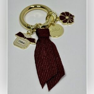 Burgundy and Gold Keychain